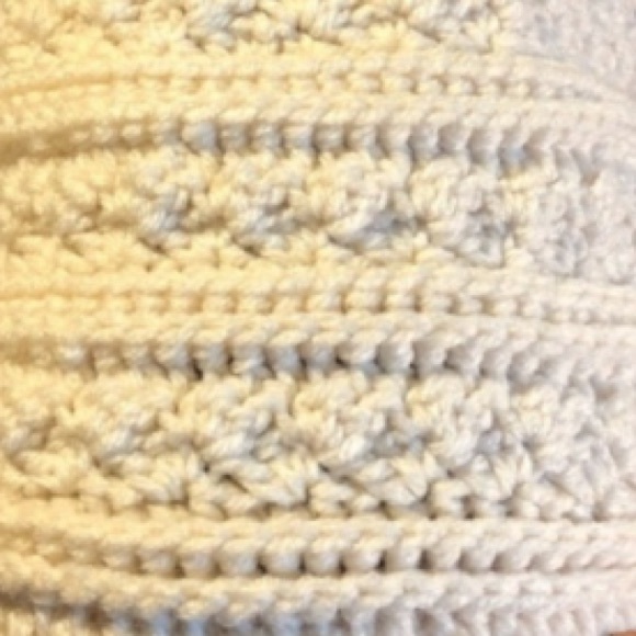 Beige Slouchy Beanie Loose Fit Winter Hat w/ Faux Fur PomPom - Picture 5 of 7